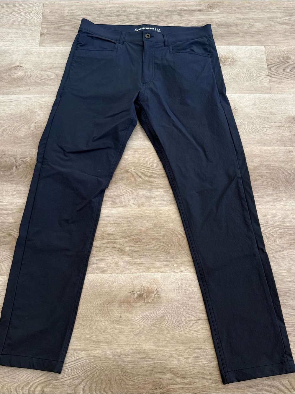 Western Rise Evolution Pant Mens Size 33 Blue 4-Way Stretch Nylon Travel Pants